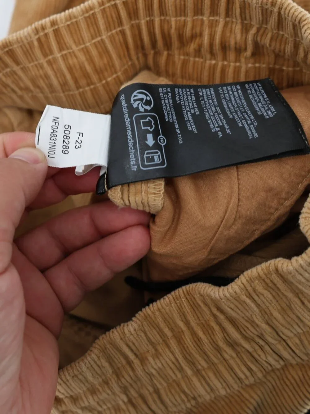 The North Face Pants Mens Medium Corduroy Cargo Elastic Waist High Rise Brown